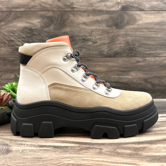 NIB Steve Madden Vermont Leather Platform Hiker Combat Boots 8M - Picture 6 of 11